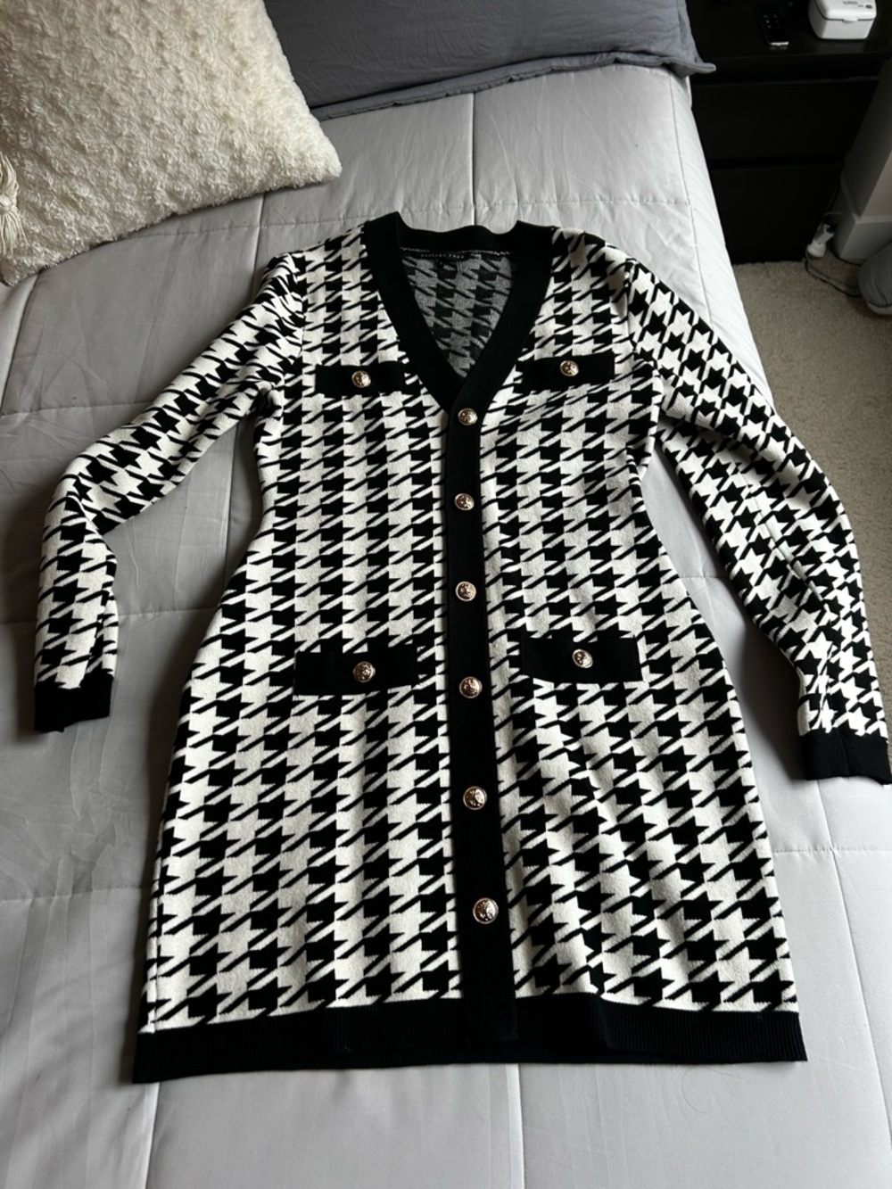 Endless Rose Sz L Houndstooth Sweater Dress EUC